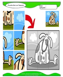 Puzzle Kes Yapıştır Çalışma Sayfaları